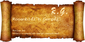 Rosenblüh Gergő névjegykártya
